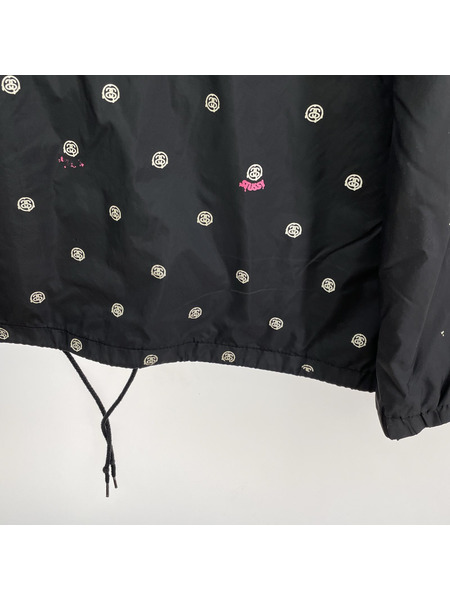 STUSSY 総ロゴ コーチジャケット (L) 黒