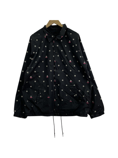 STUSSY 総ロゴ コーチジャケット (L) 黒