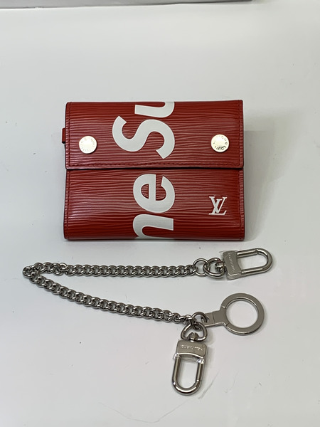 LV×Supreme チェーンウォレット RED M67755 開封品 ルイ ヴィトン LOUIS VUITTON シュプリーム エピ 財布 コンパクトウォレット [値下]