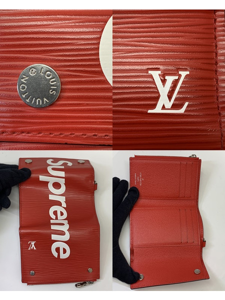 LV×Supreme チェーンウォレット RED M67755 開封品 ルイ ヴィトン LOUIS VUITTON シュプリーム エピ 財布 コンパクトウォレット [値下]