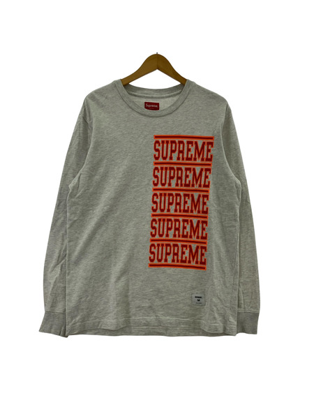 Supreme 長袖Tシャツ・カットソー 18SS Stacked L/S Top グレー M[値下]