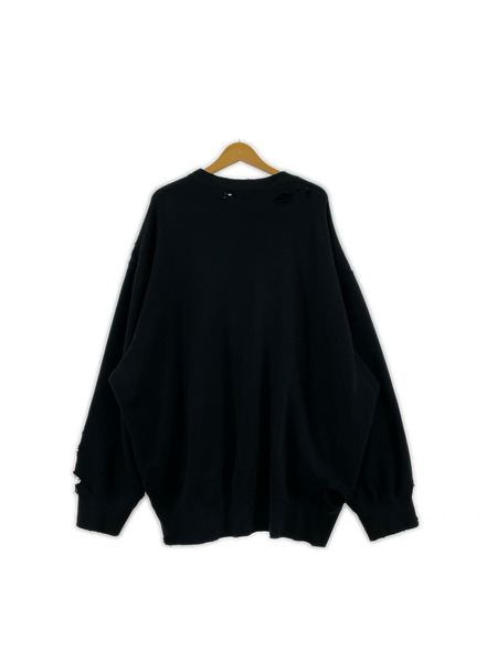 kolor スウェット・トレーナー 21AW ダメージ加工 (2) 黒[値下]