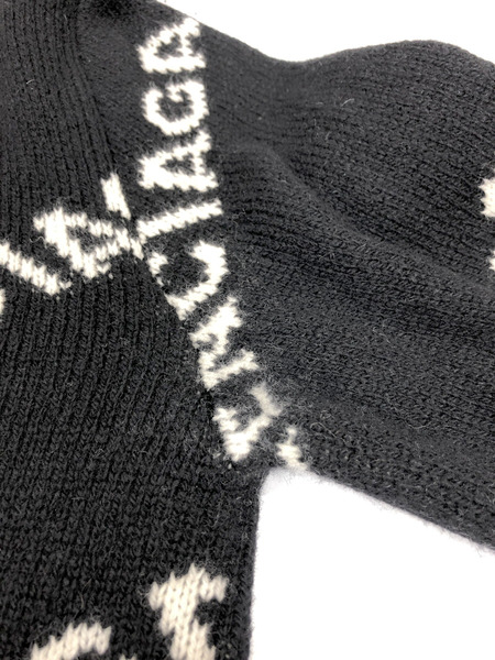 Balenciaga ロゴ総柄ニット XS ブラック