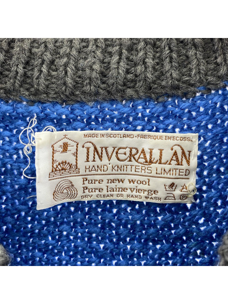 INVERALLAN 茶タグ 4A CARDIGAN クレイジーパターン ニット