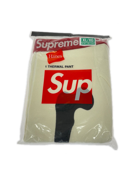 Supreme Hanes Bones Thermal Pant サーマルパンツ XL 白