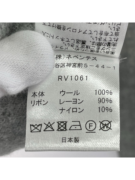 Rhodolorion リボンカーディガン ボイルニットリボンカーディガン 0/S グレー[値下]