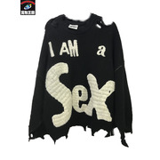 SAINT MICHAEL ニット・セーター 24AW SP_CREW KNT/I AM A/BLACK (M)
