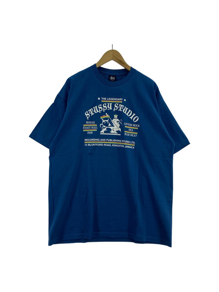 STUSSY　紺タグ　SS STUDIO Tシャツ　ブルー　XL
