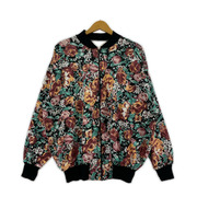 OLD・VINTAGE ブルゾン・ジャンパー 60-80s TALONジップ USA製 花柄 黒 XL