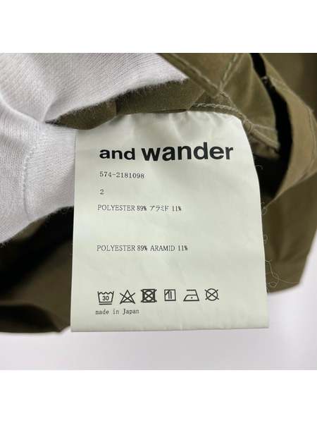 and wander 長袖シャツ Kevlar jacket カーキ (2)