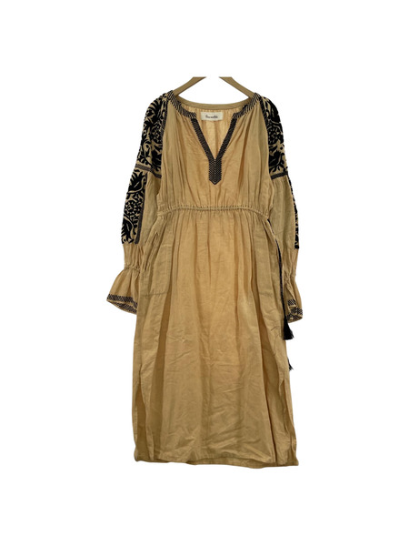 sara mallika 刺繍 ワンピース ベージュ[値下]