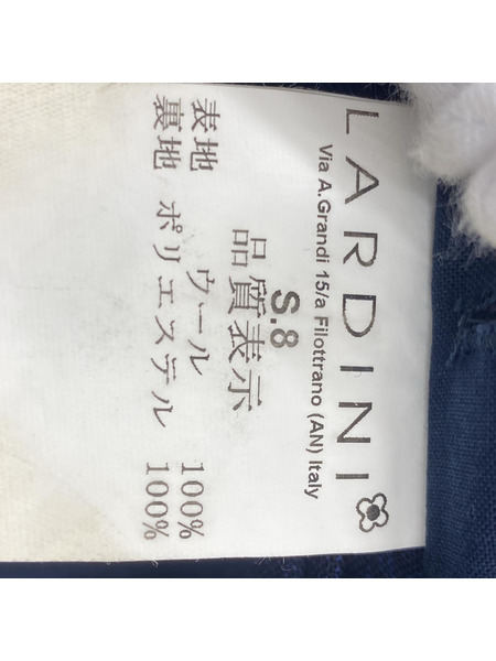 LARDINI ウール チェック  セットアップ スーツ 44 ネイビー