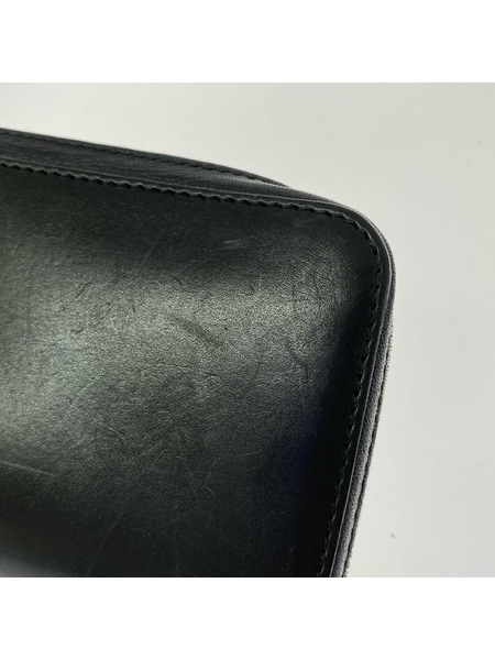 ALZUNI 長財布 ラウンドファスナーレザー長財布 黒