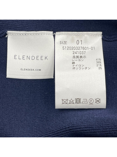 ELENDEEK 長袖ワンピース ネイビー ニットワンピ[値下]