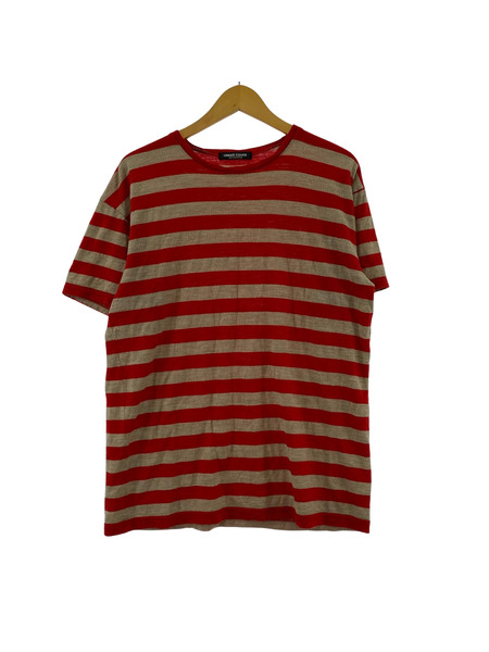 UNDERCOVER 半袖Tシャツ・カットソー 90s 初期 黒タグ ウールボーダー レッドベージュ