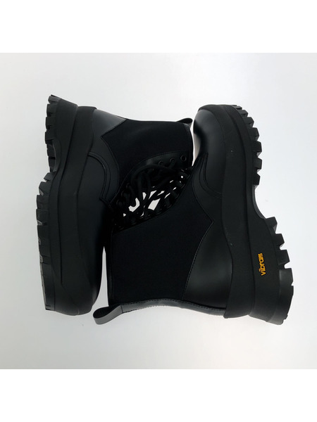 ZARA レースアップレザーブーツ vibramソール 黒 27.5cm[値下