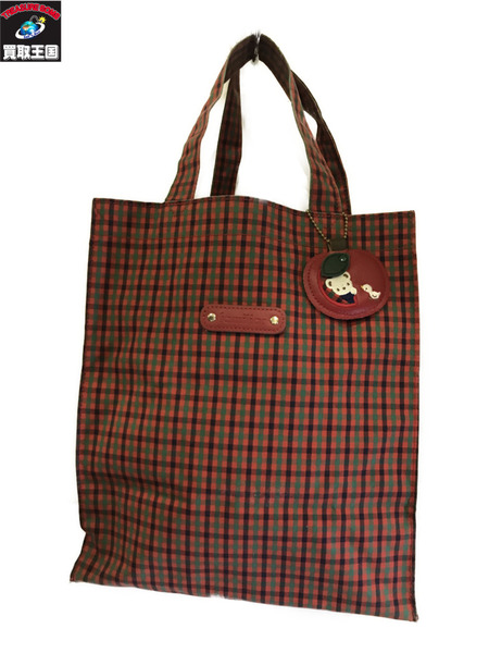 familiar チェック トートバッグ