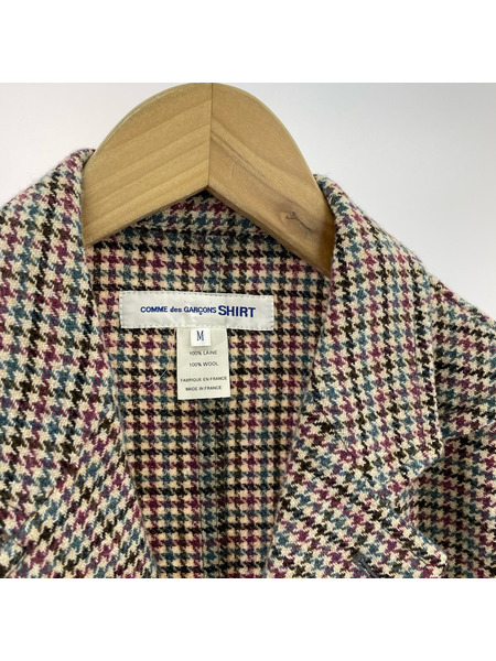 COMME des GARCONS wool houndstooth ptrn with workstitch/M