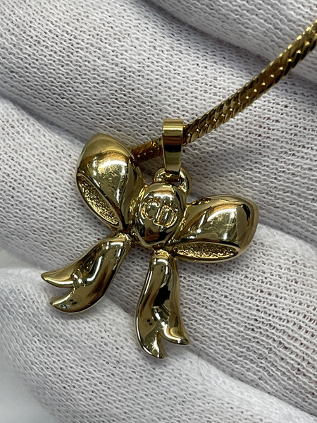 DIOR リボンモチーフネックレス ゴールド