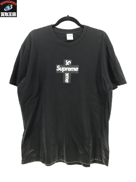 supreme cross box logo tee 黒 black