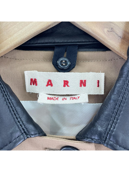 MARNI 襟レザーショートジャケット 38