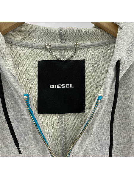 DIESEL パーカー(ジップアップ) ジップアップ パーカー グレー