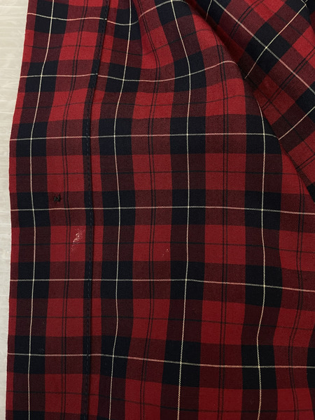 BALENCIAGA ロゴ刺繍 オーバーサイズチェックシャツ XXS 赤 NC35 681004