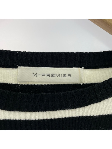 M-PREMIER ニット・セーター ボーダークルーネックニット