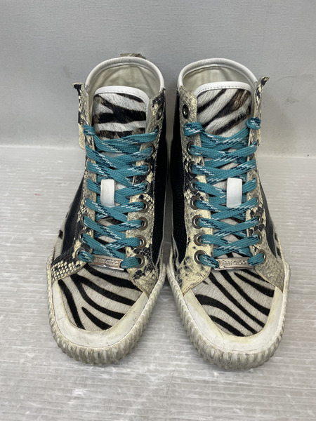 JIMMY CHOO MARTI レザー×ハラコ 切替 ハイカットスニーカー 40