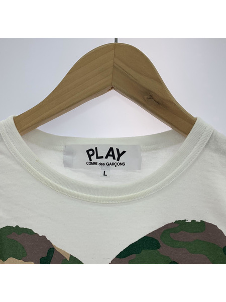 COMME des GARCONS PLAY CAMOUFLAGE SSTee L ホワイト