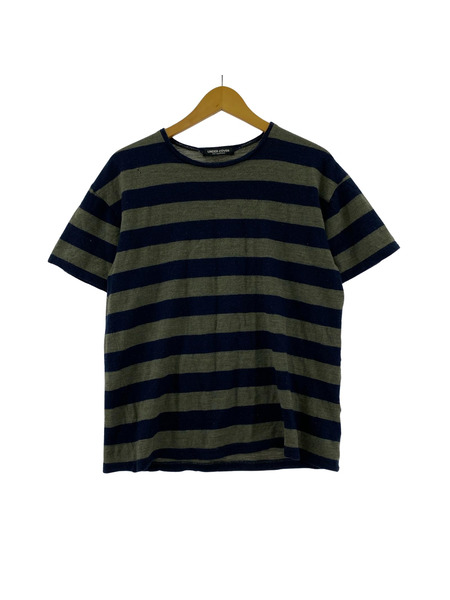 UNDERCOVER 半袖Tシャツ・カットソー 90s 初期 黒タグ ウールボーダー ネイビーカーキ