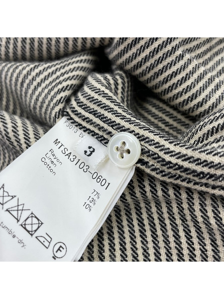 MAATEE＆SONS 半袖シャツ ヒッコリーストライプシャツ BEG 3