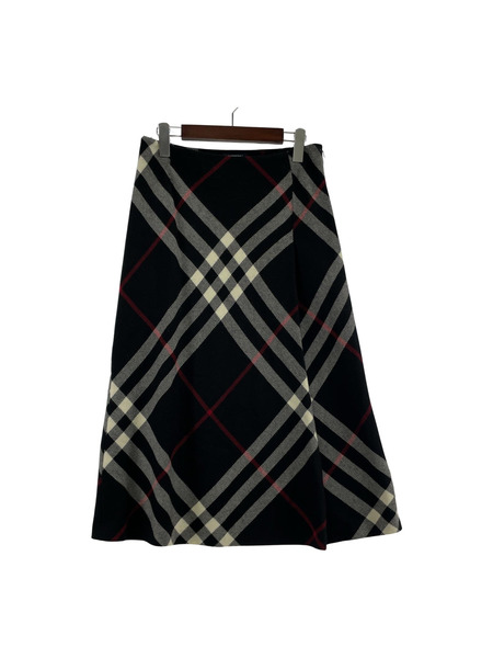 BURBERRY ロングスカート ノバチェック 黒 38[値下]