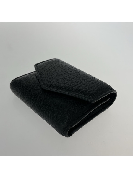 MAISON MARGIELA コンパクトウォレット エンベロープ カーフスキン 三ツ折リ ブラック