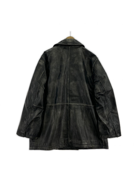 MAISON SPECIAL Leather Dress-Over Double Short Coat