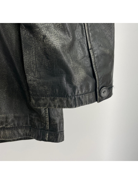 MAISON SPECIAL Leather Dress-Over Double Short Coat