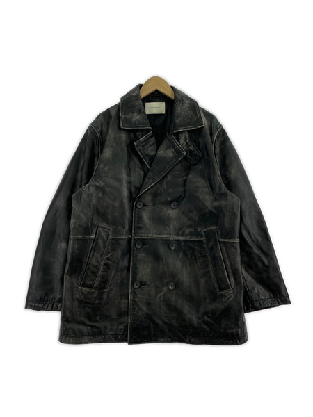 MAISON SPECIAL Leather Dress-Over Double Short Coat