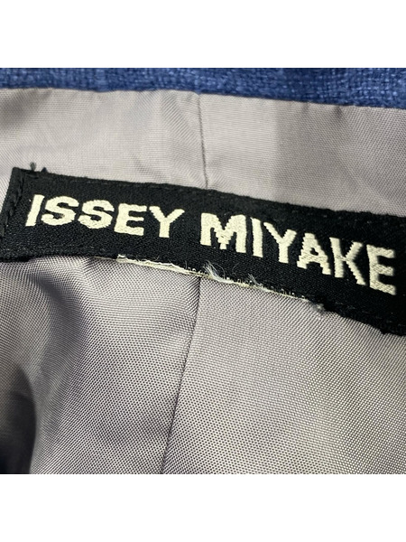 ISSEY MIYAKE インディゴリネンマオカラージャケット XL インディゴ