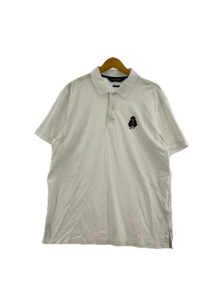 POLO RALPH LAUREN ポロシャツ ポロベア刺繍 ホワイト L[値下]