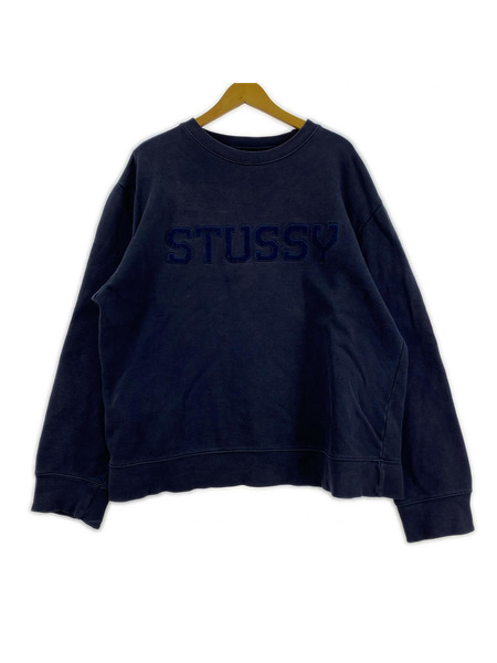 STUSSY スウェット・トレーナー 90s 刺繍スウェット NVY XL