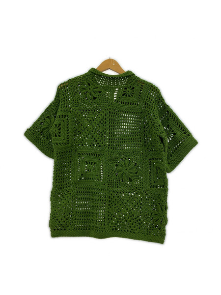 半袖シャツ M_ see the unseen CROCHET半袖シャツ