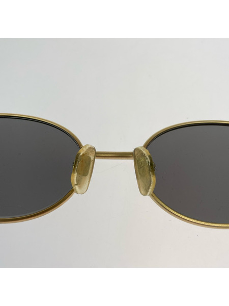 Yohji Yamamoto オーバル サングラス ブラック×ゴールド