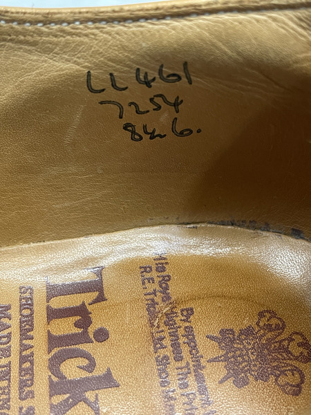 Tricker's ウィングチップチェックレザーシューズ ブラウン