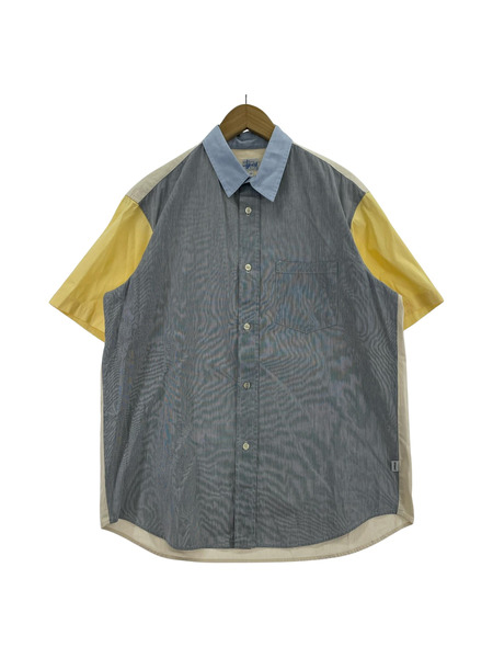 STUSSY 半袖シャツ 90s 00s USA製 クレイジーパターン(L)[値下]