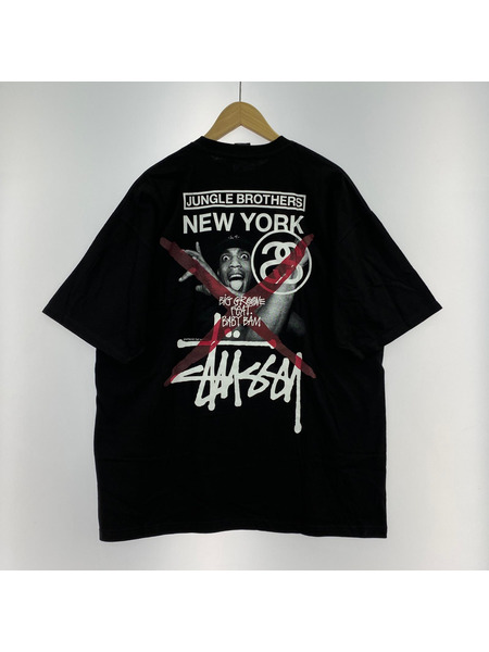STUSSY×JUNGLE BROTHER　Tシャツ　ブラック　XL