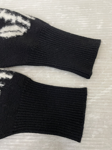 CHANEL フラワーココマーク　 シルク混カシミヤカーディガン 36 黒 P70945K10157