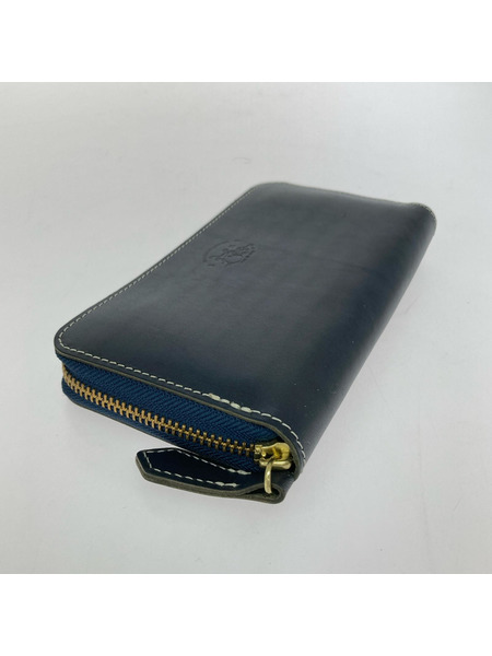長財布 革蛸 ラウンド ネイビー
