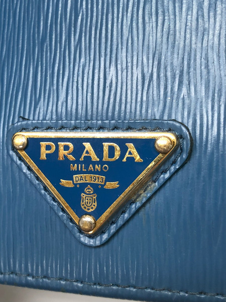 PRADA/コンパクトウォレット/青/二つ折り財布/プラダ