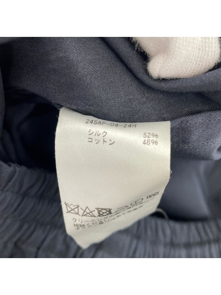 A.PRESSE Silk Pants シルクコットンイージーパンツ 2 ネイビー