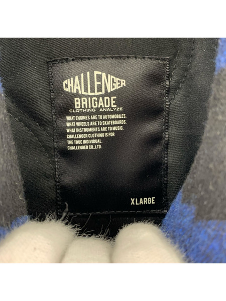 CHALLENGER ジャケット BUFFALO CHECK LINING SHIRT BLUE XL